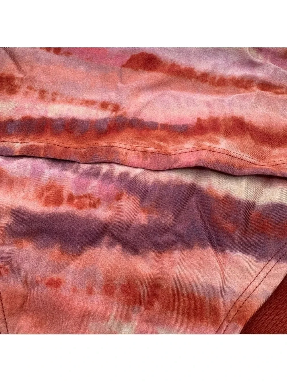 Tie Side Bikini Bottom Swimsuit Bottoms Purple Orange Tie Dye Size 3X